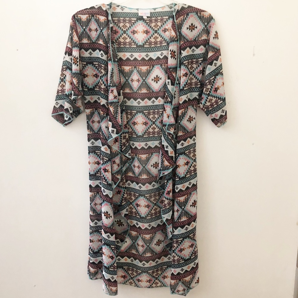 LulaRoe Kimono Swim Cover Women’s Small Aztec